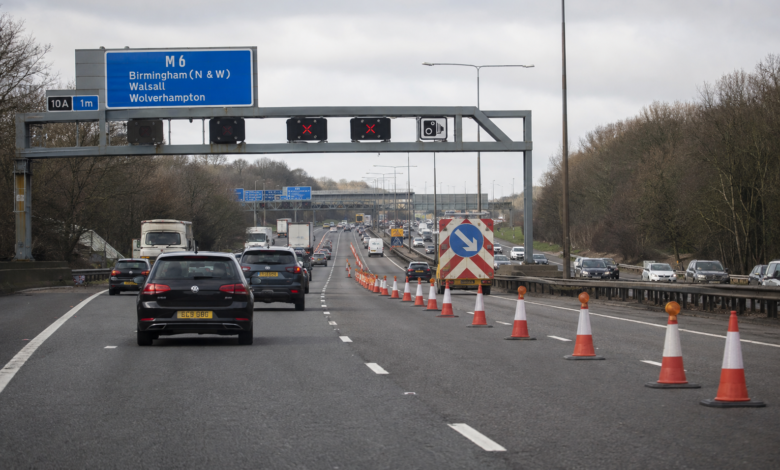 M6 Walsall Birmingham Lanes Closure