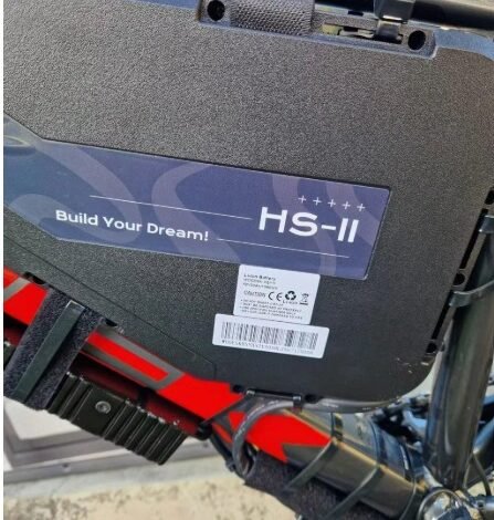 KirbEbike HS-II triangle battery mounted in a customer's converted bike frame